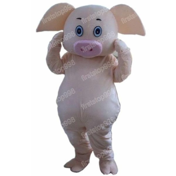Disfraz de mascota de cerdo rosa claro de Halloween simulación de dibujos animados personaje de tema de anime tamaño adulto traje de publicidad al aire libre de Navidad