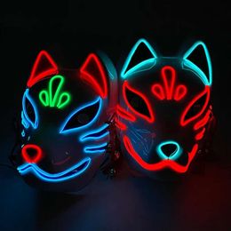 Halloween Light Up Fox Led Masks Cosplay Costume Props For Dance DJ Party Decoration FY9697 JY26