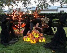 Halloween Lightup Witches Brujas con estacas decoraciones de Halloween al aire libre de manos gritando brujas sonidos activados sen y4726691