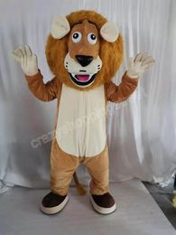 Costume della mascotte del leone di Halloween Personaggio a tema anime dei cartoni animati di alta qualità Taglia per adulti Vestito da esterno per festa di compleanno di carnevale di Natale