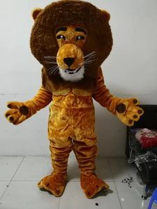 Costume de mascotte de lion d'Halloween de haute qualité, dessin animé en peluche, personnage de thème animé, taille adulte, robe fantaisie de carnaval de Noël