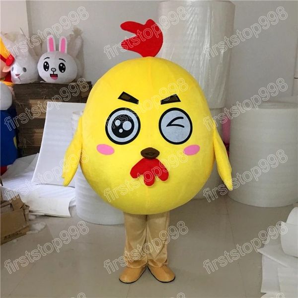 Disfraz de mascota de pollito de Halloween, personaje temático de dibujos animados de Anime, tamaño adulto, traje de publicidad al aire libre de Navidad