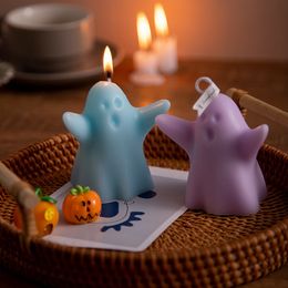 Halloween petit fantôme aromathérapie bougie Festival cadeau de poche INS créatif décoration de la maison Festival décor cadeaux sans fumée respectueux de l'environnement 2784