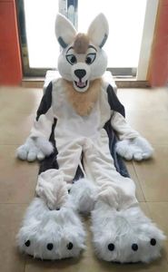Halloween lange vacht Husky hond Fox Fursuit mascotte kostuum pak volwassen grootte Kerstmis carnaval verjaardagsfeestje fancy outfit