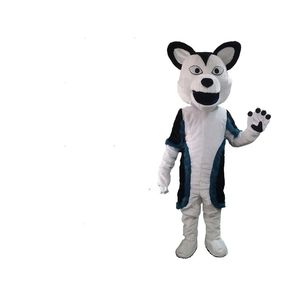 Halloween Long Fur Husky Dog Fox fursuit Furry Mascot Costume Fancy Dress volwassen Outdoor Outfits Advertentie Parade Suits