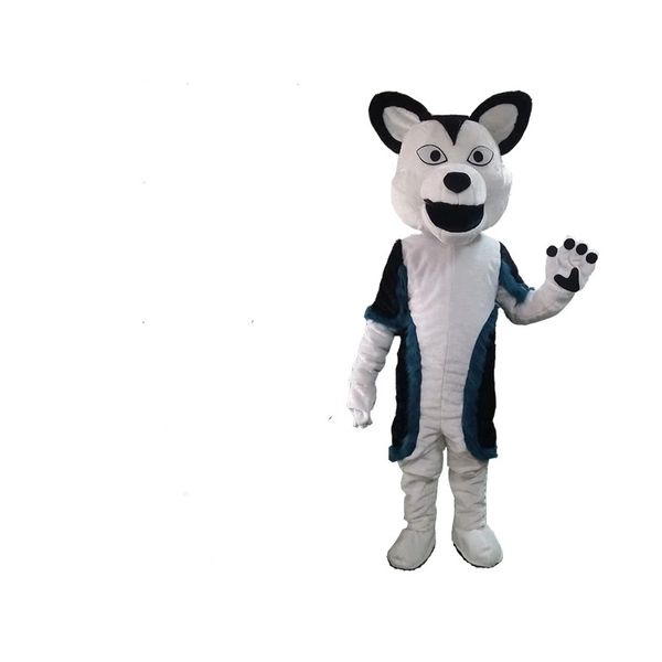 Halloween longue fourrure Husky chien renard Fursuit fourrure mascotte Costume déguisement adulte tenues de plein air publicité défilé costumes