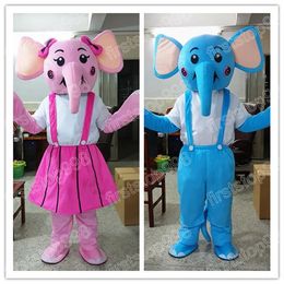 Disfraz de mascota de elefante encantador de Halloween Personaje de tema de anime de dibujos animados Tamaño adulto unisex Fiesta de Navidad Traje de publicidad al aire libre