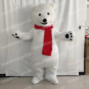 Halloween Lovely Polar Bear Mascot Mascot Costumes Cartoon Thème de cartouche Carnival Tenue de carnaval Charmand Dishomy