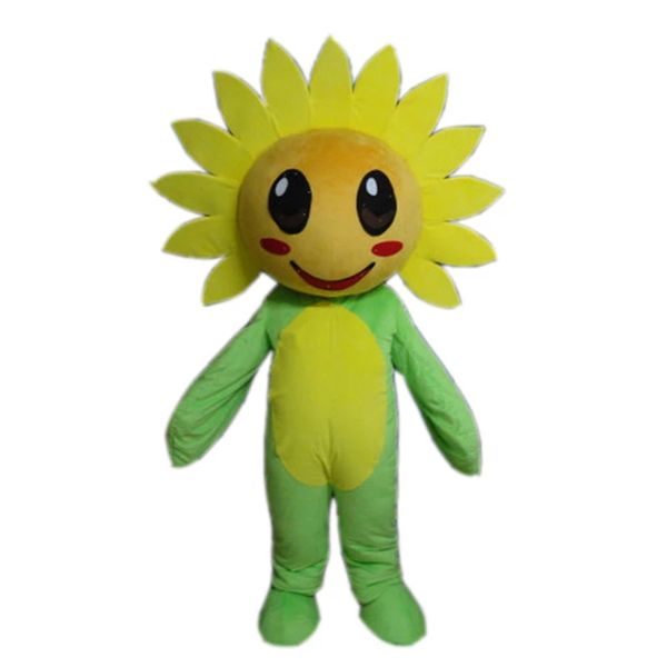 Disfraz de mascota de girasol encantador de Halloween Personaje de tema de anime de dibujos animados de calidad superior Tamaño adulto Carnaval de Navidad Fiesta de cumpleaños Vestido de lujo