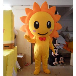 Halloween Lovely Sunlight Mascot Costume de alta calidad Tema de girasol Carácter Carnaval Unisex Vestido de fiesta de cumpleaños para adultos