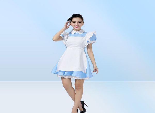 Halloween Maid Costumes Femmes Adulte Alice au Pays des Merveilles Costume Costume Maids Lolita Déguisement Cosplay Costume pour Femmes Fille Y0822455467