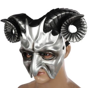 Halloween Mardi Gras Party Horror Masker voor Volwassen Mannen Dames Cosplay Ox Horn Maskers Masquerade Ball Props WHDB21734A