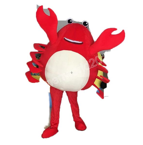 Costume de mascotte de crabe de crevette de la vie marine d'Halloween, tenue de personnage de dessin animé de simulation, tenue pour adultes, tenue de carnaval de Noël, robe fantaisie pour hommes et femmes