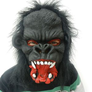 Masque d'Halloween Big Ear King Kong Orangutan Mask Full Face Chimpanzee Headgear Performance Dress Red Eye Horror Mask Terror