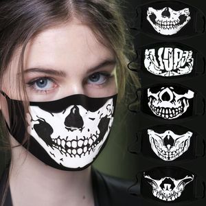Masque d'Halloween masque facial adulte en coton masques imprimés anti-poussière et coupe-vent
