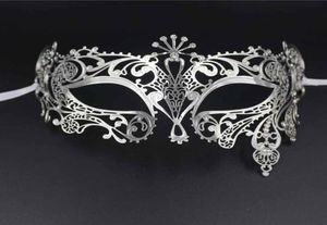 Masque d'Halloween Masque de mariage blanc amusant Or Argent Métal Mascarade vénitienne Opéra Halloween Party Ball Masques pour les yeux Noir Prom Costum5507377