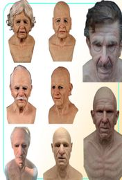 Halloween Mask Horror Latex Vampire Headgear Bald Rotten Face Face Fête de cachets Tricky Cosplay Decoration Old Man Masks HH2938369