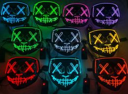 Halloween Mask a mené Light Up Funny Masks The Purge Election Year Great Festival Cosplay Costume Supplies Party Mask RRA43318572259