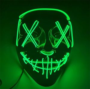 Halloween -masker LED LOGER GRAPPIGE Maskers The Purge Election Year Great Festival Cosplay Cosplay Costume Supplies Party Mask 1055 B39505165