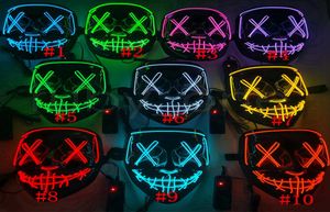 Halloween Mask a mené Light Up Funny Masks the Purge Election Year Great Festival Cosplay Costume Supplies Party Mask RRA43312205501