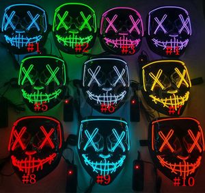 Halloween Mask a mené Light Up Funny Masks The Purge Election Year Great Festival Cosplay Costume Fournitures Party Mask RRA43315264910