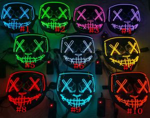Halloween Mask a mené Light Up Funny Masks The Purge Election Year Great Festival Cosplay Costume Supplies Party Mask RRA43317785522