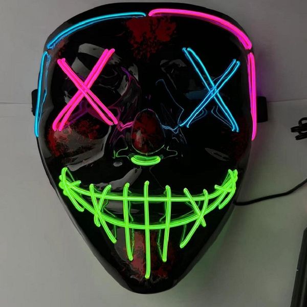 Máscara de Halloween Máscaras divertidas con luz LED El año de elección de purga Gran festival Suministros para disfraces de cosplay Máscaras de fiesta con luz LED C310