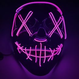 Halloween Mask LED Licht Up Party Maskers The Purge Election Year Great Funny Masks Festival Cosplay Kostuum Benodigdheden Glow in Dark GGB3174