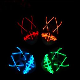 Halloween Mask LED Light Up Party Masks the Purge Election Year Great Funny Masks Festival Cosplay Costume Supplies Glow in Dark GA323 332S