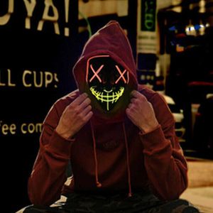 Halloween Mask LED Licht Up Party Maskers The Purge Cosplay Election Year Great Funny Masks Festival Costume Supplies Glow in Dark SH190923