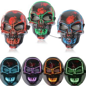 Halloween Masque LED Light up Effrayant Masque Crâne Squelette pour Festival Cosplay Halloween Costume Mascarade Parties Carnaval JK1909XB