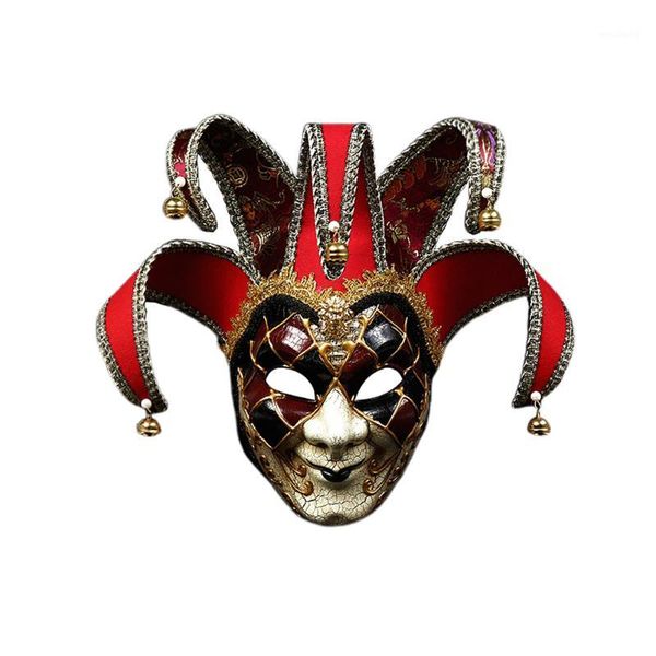 Máscara de Halloween Masquerade Mystery Festival Adultos Plástico Cosplay Cover Full Face Scary Clown Gift Props Decoración Party1