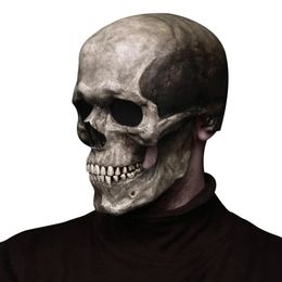 Masque d'Halloween à mâchoire mobile, masque de crâne complet, décoration d'Halloween, masque effrayant d'horreur, décor de fête Cosplay, casque de crâne 2023 921