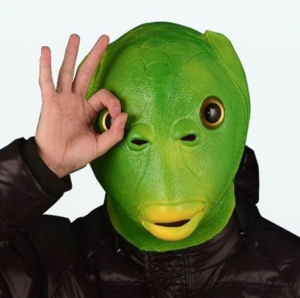 Máscara de Halloween Monstruo aterrador Máscaras de látex de pescado Criatura cosplay Mascarada festiva Máscara de terror Máscara para adultos Purim Accesorios para fiestas de Navidad Animal ruber Sombreros