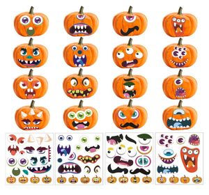 Halloween maskerstickers 24x28cm feest maken een gezicht pompoendecoraties sticker sticker home decor kinderen stickers sticker Diy Halloween Decoration674252222