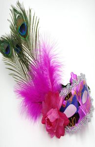 Halloween -masker luxe Italiaans kantmasker Venetiaans masker Peacock Feather Masks Masquerade Mask JIA3482484482