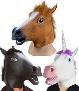 Halloween Masks Helex Horse Head Cosplay Conjunto de vestuario de animales de teatro Props locos Propiedades Cabeza de la cabeza máscaras de caballos Mascaras de caballos 226601673