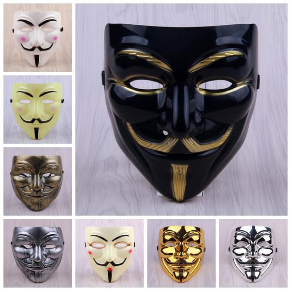 Máscaras de Halloween Máscara de Vendetta Máscaras faciales de PVC Adultos Niños Tema de la película Cosplay Fiesta de disfraces Accesorios 15 Diseños TD281