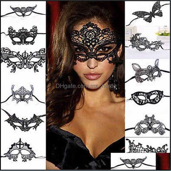 Masques d'Halloween Femmes Sexy Dentelle Masque Pour Les Yeux Fête Pour Mascarade Costumes Vénitiens Carnaval Anonyme Mardi Drop Livraison 2021 Suppli Festif