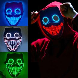 Halloween Masque LED Mask Néon Purge Masquerade Party Light Luminous in the Dark Funny Masks Cosplay Costume Supplies 0413 Rade S