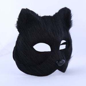 Halloween Masquerade Party Maskers Dier Half Gezichtsmasker Harig Sexy Fox Gezichtsmasker verkleed Vizard Maskers voor