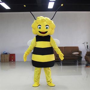 Halloween Maya l'abeille mascotte Costume de haute qualité dessin animé jaune Maya abeille Anime personnage thème carnaval de Noël Fantaisie Costumes307o