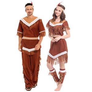 Halloween Men Pourim Costume en chef indien Hunter indien