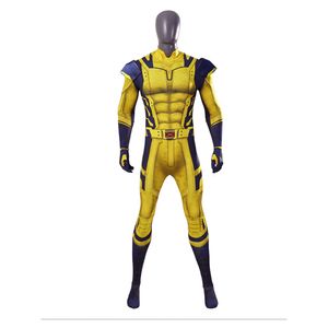 Halloween Men's Deluxe Superhero Wolverine volwassen kostuum Cosplay Bodysuit jumpsuit onesie outfit