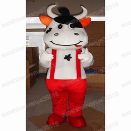 Disfraz de mascota de vaca lechera de Halloween, dibujos animados de alta calidad, actividades benéficas, Unisex, tamaño adulto, traje de fiesta de cumpleaños de Navidad