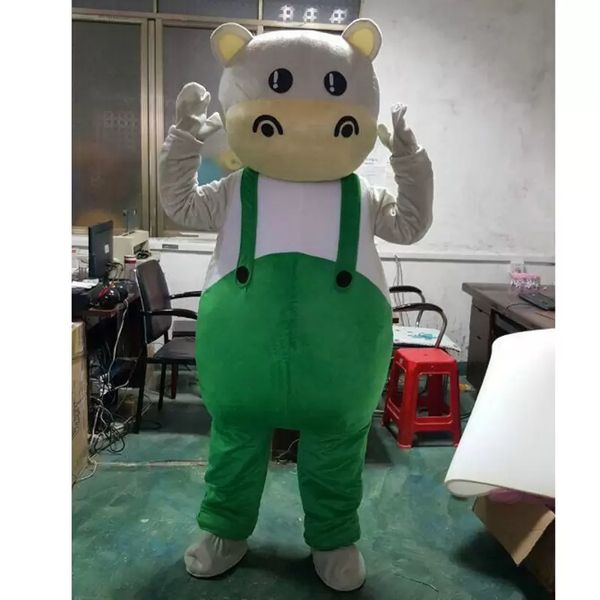 Costume de mascotte de vache à lait d'Halloween de qualité supérieure, dessin animé de vache verte, personnage de thème animé, taille adulte, fête d'anniversaire de Noël, tenue d'extérieur