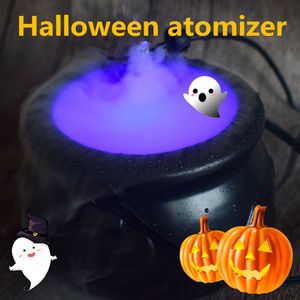 Halloween Mist Maker Fogger Water Fountain Fog Machine Kleur Verandering Party Prop With 12Led Smoke Y201006