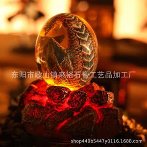 Halloween New Dragon Lava Base Resin Luminous Dinosaur Egg Decoration Home Decoration