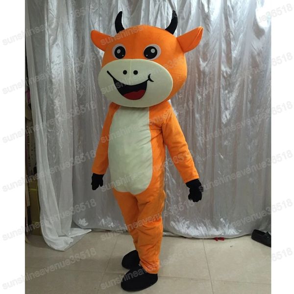 Halloween Naranja Vacas Traje de mascota Tema de dibujos animados Personaje Carnaval Festival Disfraces Navidad Fiesta temática al aire libre Adultos Traje Traje