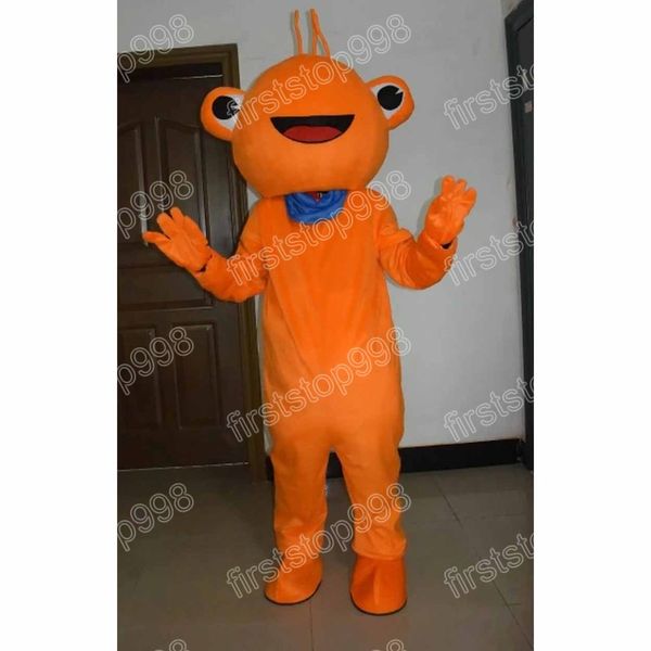 Halloween Orange Frog Mascot Costume Cartoon Anime Thème personnage Unisexe Adults Taille Advertising Access